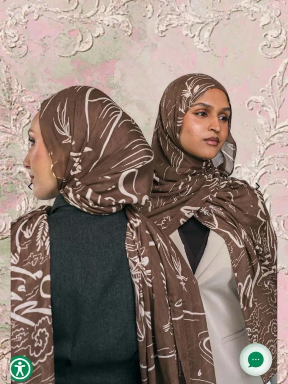 New | Original VELA Baladi Breeze Brown Printed Woven Modal Scarf/Hijab